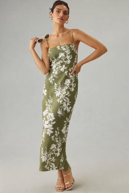 Ref Frankie Linen Midi Maxi Dress