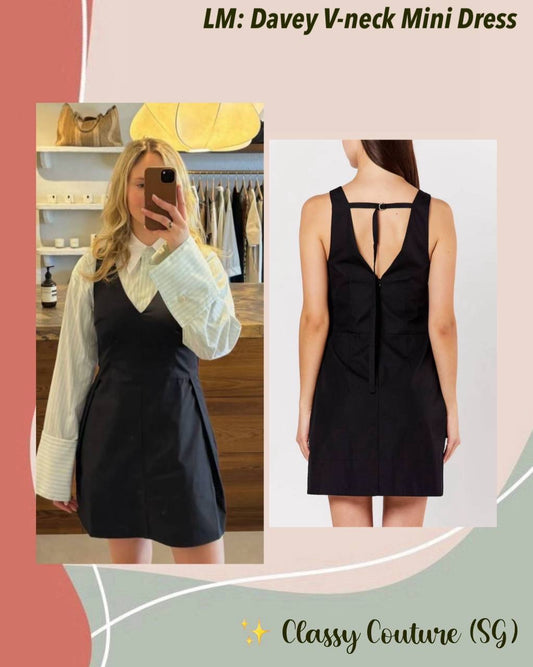 LM Davey V-Neck Cotton-blend Mini Dress