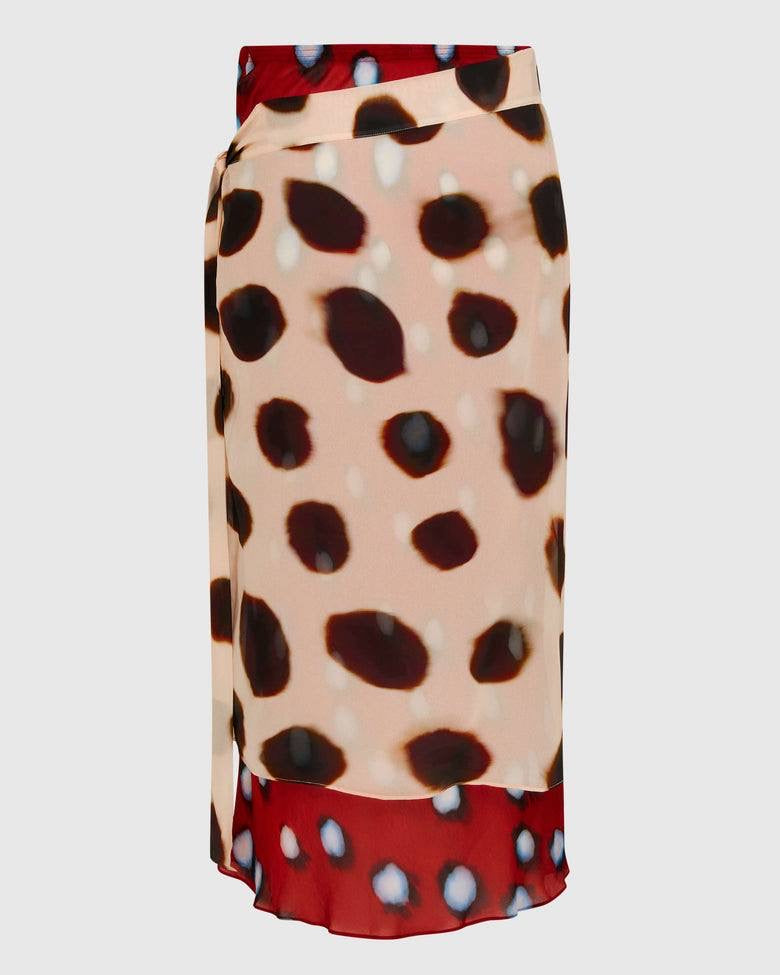 RB Rheta Dot Print Viscose Wrap Midi Skirt