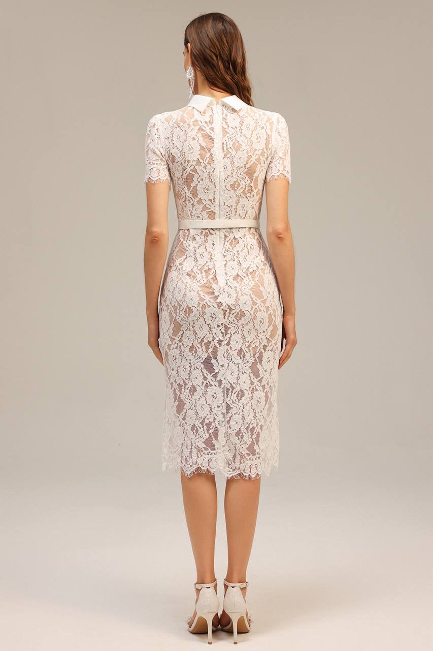 SP White Cocktail Lace Midi Dress