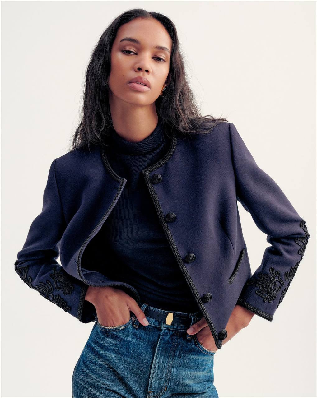 VB Latrell Embroidered Cropped Jacket