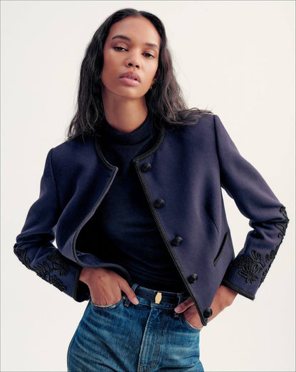 VB Latrell Embroidered Cropped Jacket
