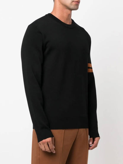 2 Colors! ZN Men’s High Performance Wool Crewneck Jumper Sweater w/ Stripe Detail