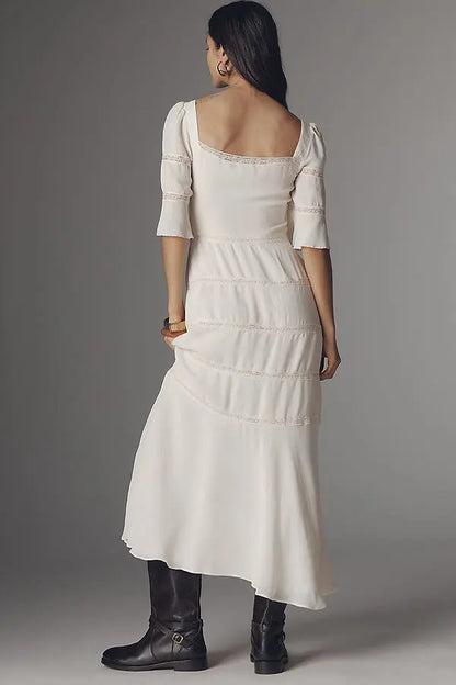 Ref Laverna Viscose Lace-trim Midi Dress