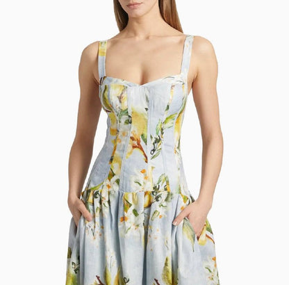 NC Makenna Drop Waist Corset Midi Dress