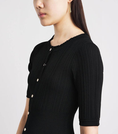 SD Knitted Ruffled Maxi Dress