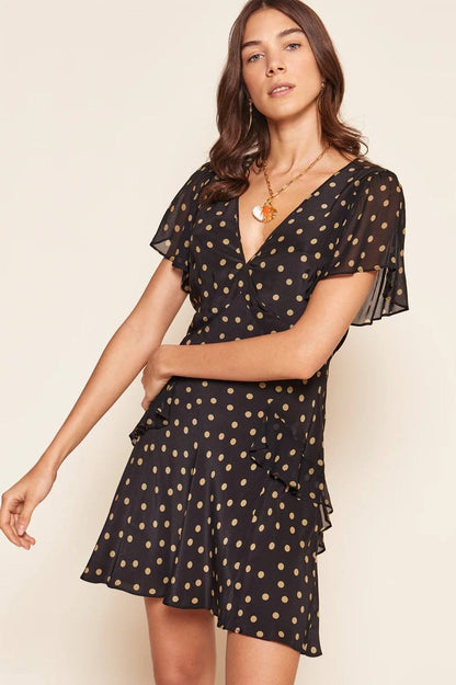 RX Sutton Flutter Sleeve Silk Mini Dress