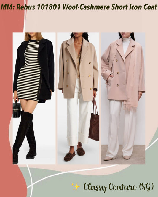 MM Rebus 101801 Double Breasted Wool and Cashmere Short Icon Coat