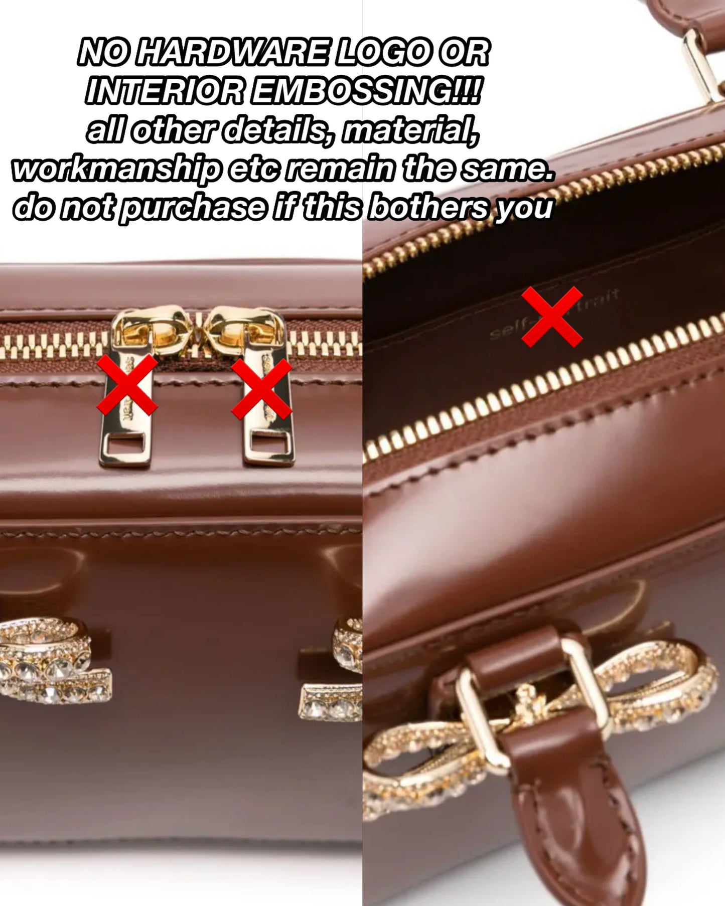 SP Brown Patent Leather Bow-embellished Mini Tote Bag Handbag