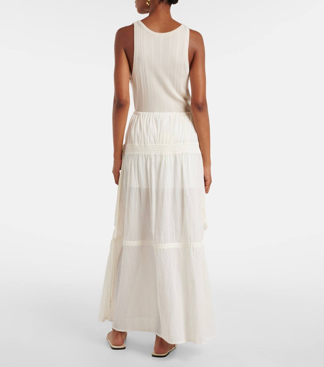 TOT Cotton Drawstring Shirt | Maxi Skirt