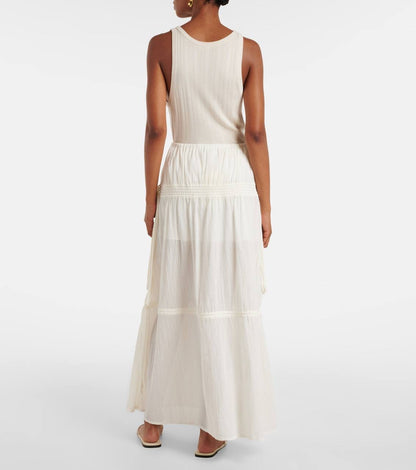 TOT Cotton Drawstring Shirt | Maxi Skirt
