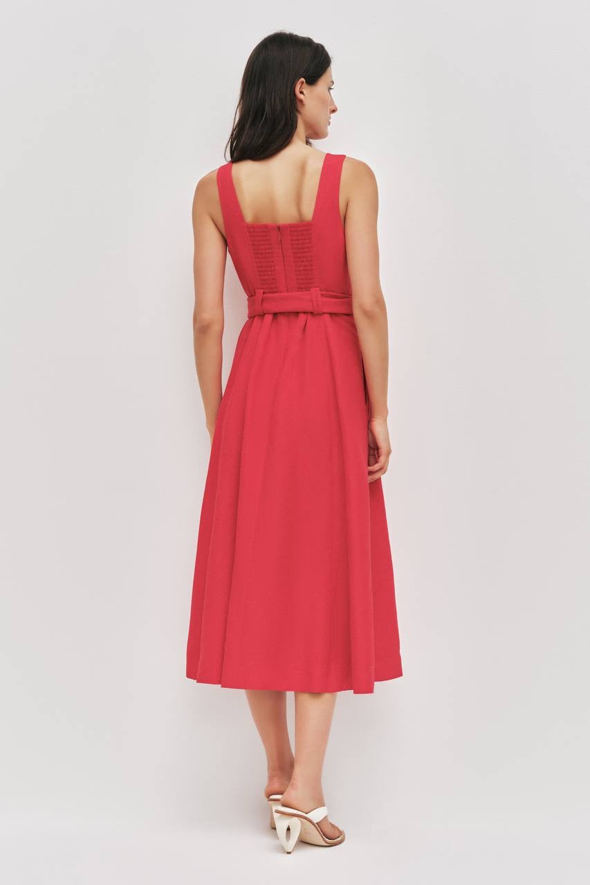 AJ Leonie Linen-blend Midi Dress