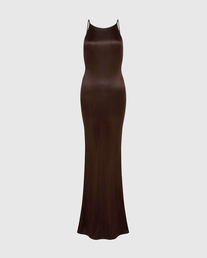 RB Deia Slip Jersey Cowl Backless Maxi Dress