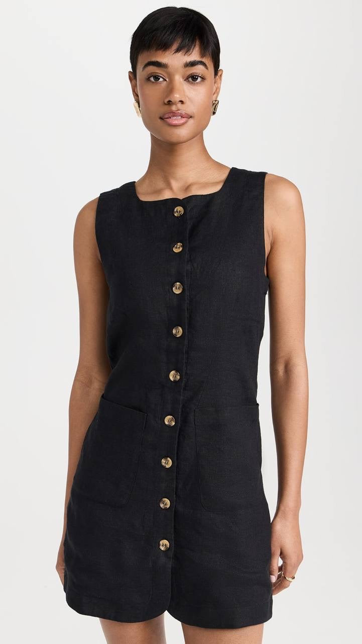 PSE Emma Button Down Linen Mini Dress