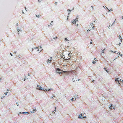 SP Pink Boucle Pearl Crop Top | Midi Skirt | Mini Dress | Set