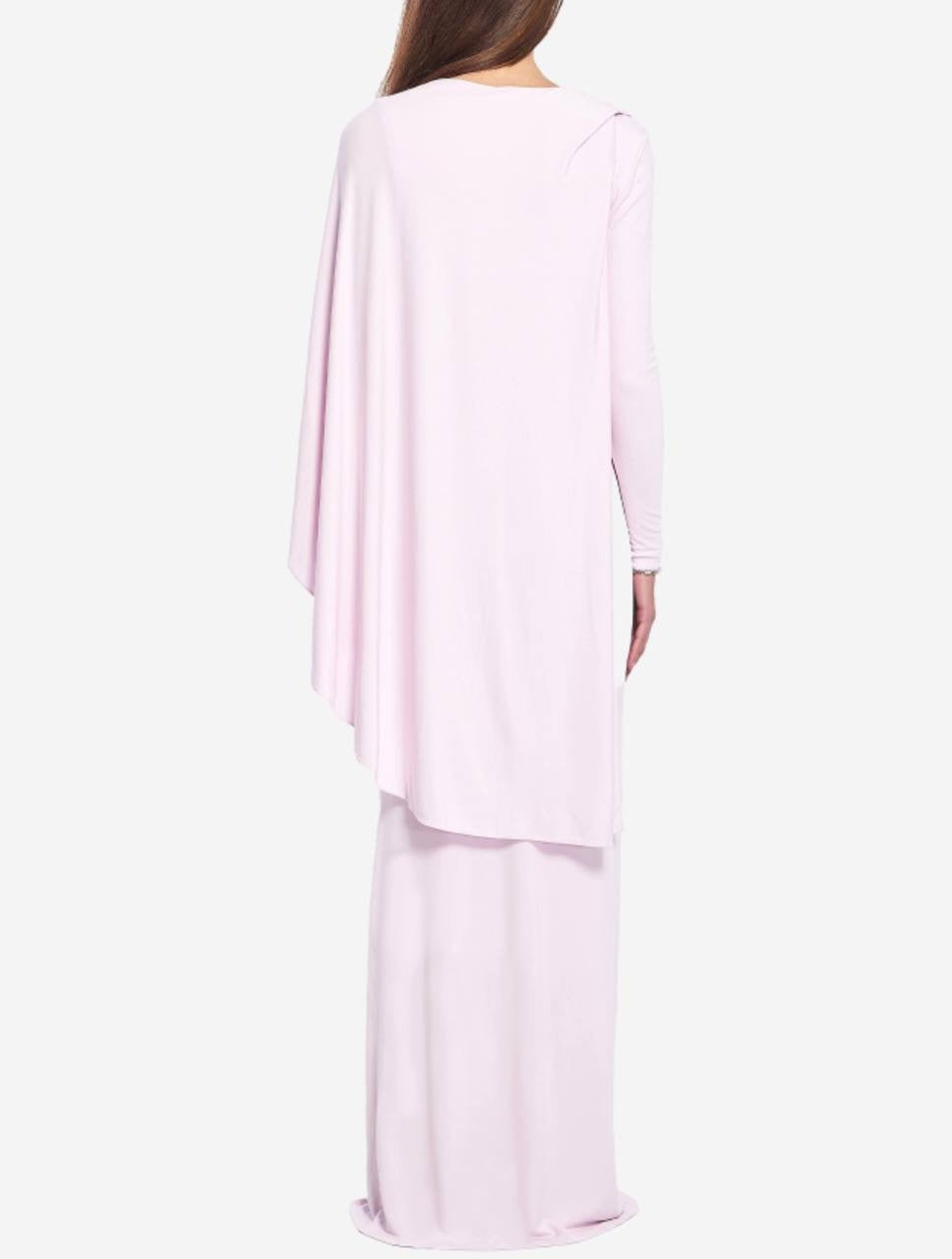 SP Pink Jersey Viscose Drape Cape-effect Maxi Dress