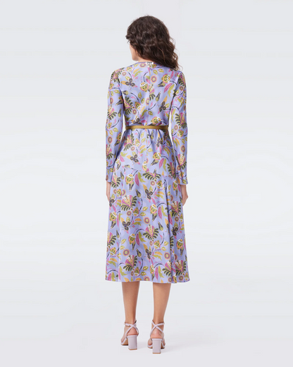 DVF Anika Reversible Satin Midi Dress