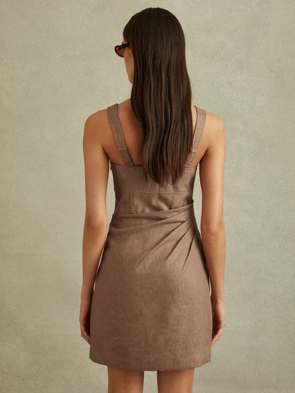 RS Piper Linen Pleat Mini Dress