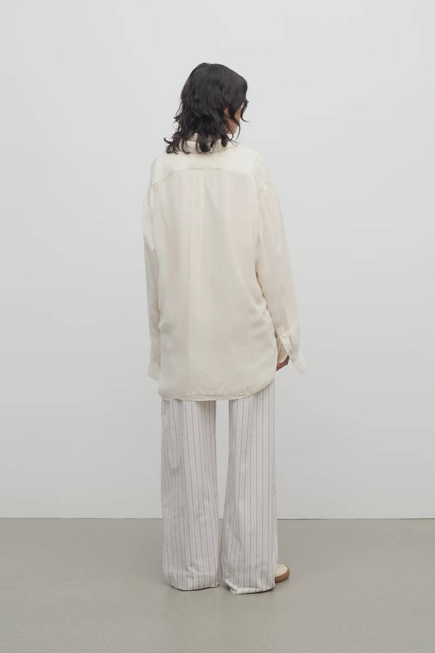 TR Hypnosta Striped Cotton Poplin Wide Leg Pants