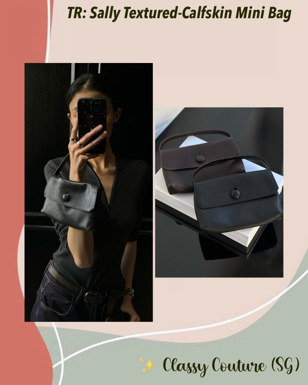 TR Sally Textured-Calfskin Leather Mini Bag