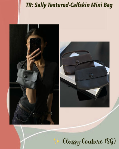 TR Sally Textured-Calfskin Leather Mini Bag