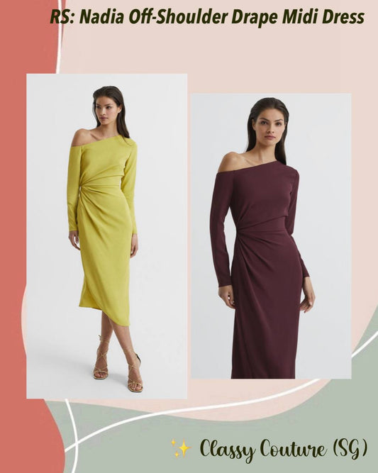 RS Nadia Off-Shoulder Drape Stretch-viscose Midi Dress
