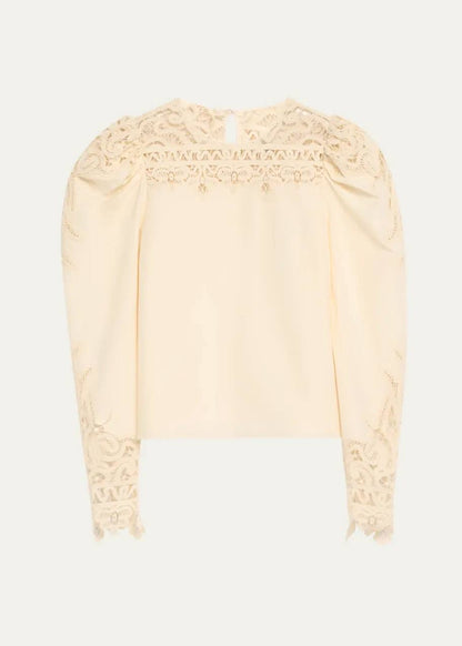 UJ Aura Cotton-silk Puff Long Sleeve Blouse
