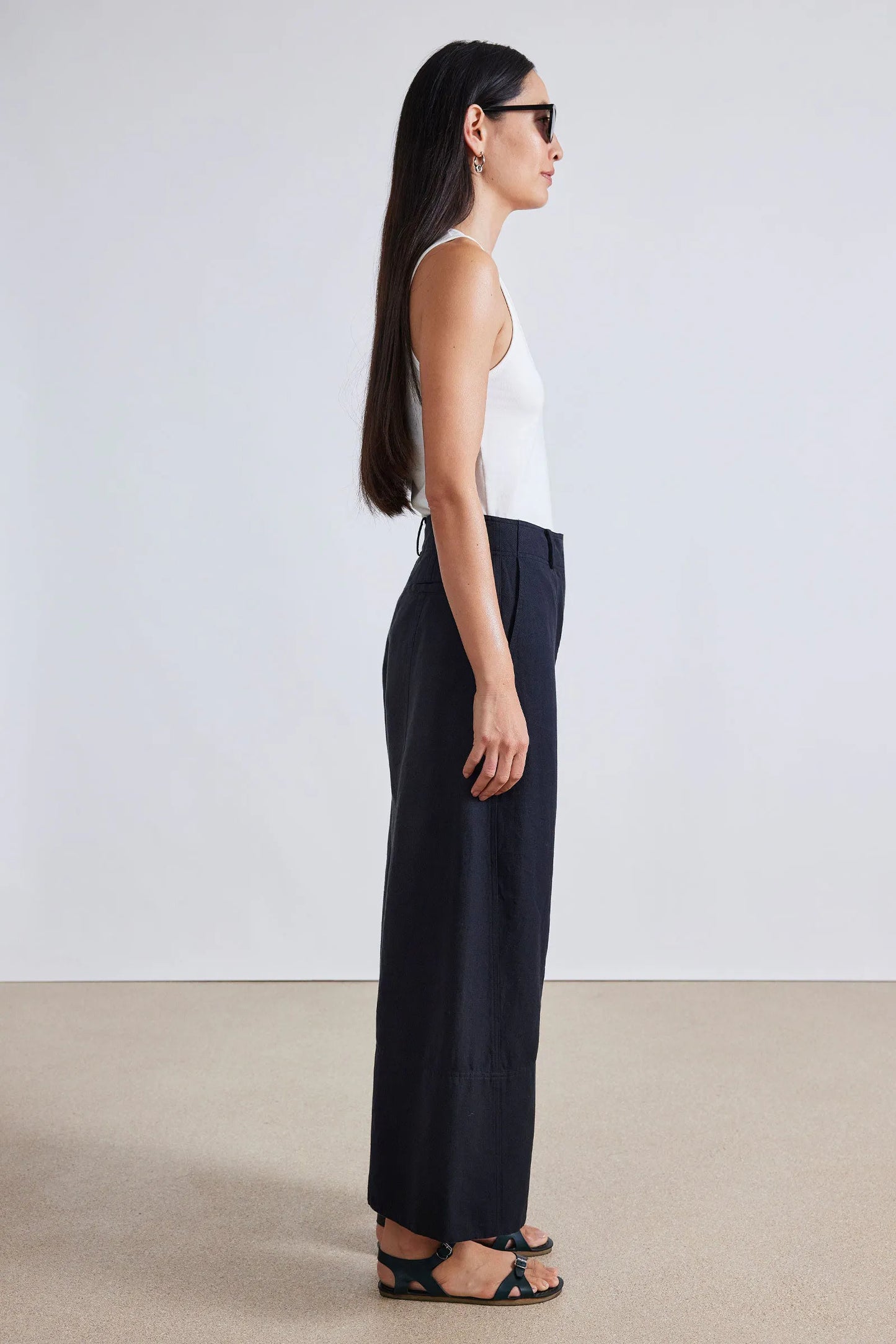 AA Malou Wide Leg Linen-Cotton Pants