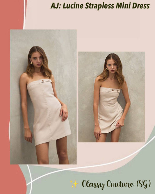 AJ Lucine Lyocell-Linen Strapless Mini Dress