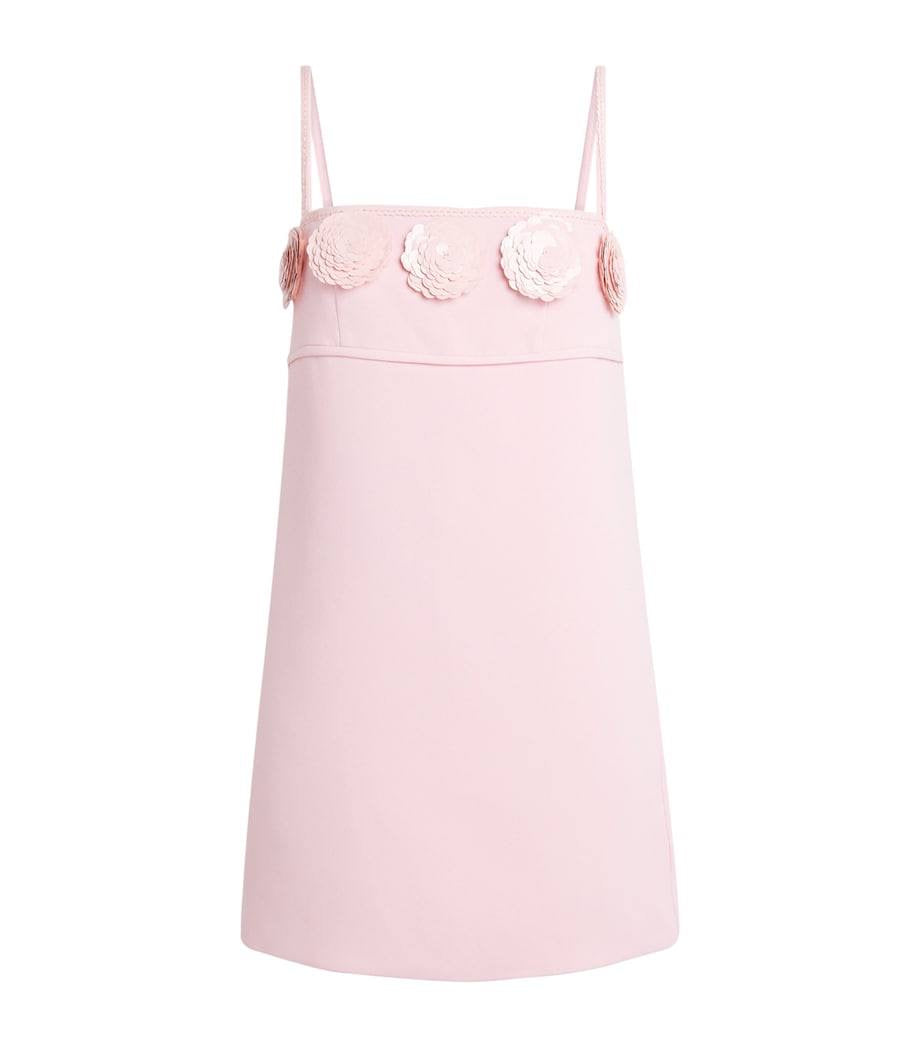 2 Colors! SP Crepe 3D Floral Sequin Shift Mini Dress