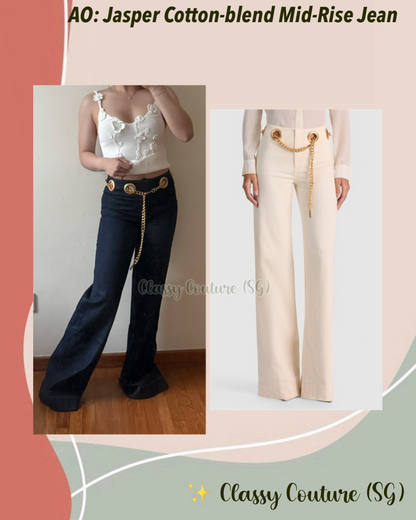 2 Colors! AO Jasper Cotton-blend Mid-Rise Jean with Chain Belt