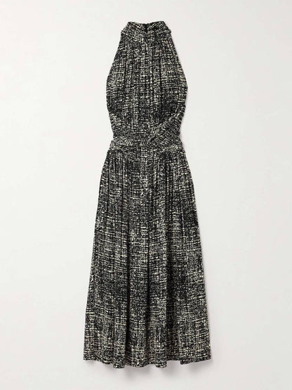PS Lola Twist Front High Neck Sleeveless Vicose Crepe Midi Dresss
