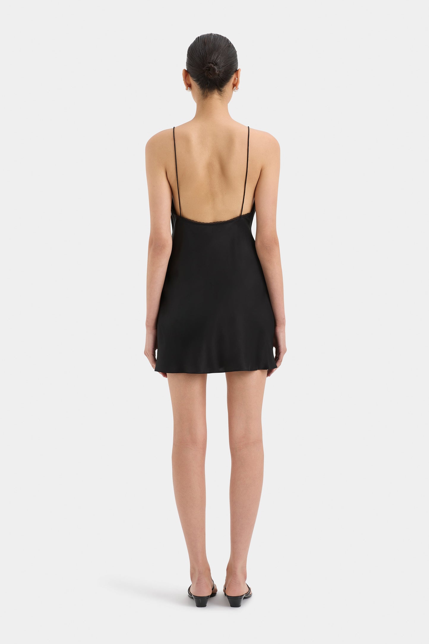 STL Aries Mini Slip Dress in Black Silk