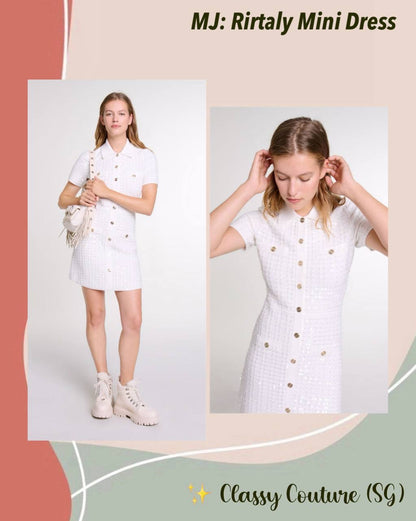 MJ Rirtaly Grid-sequin Mini Dress