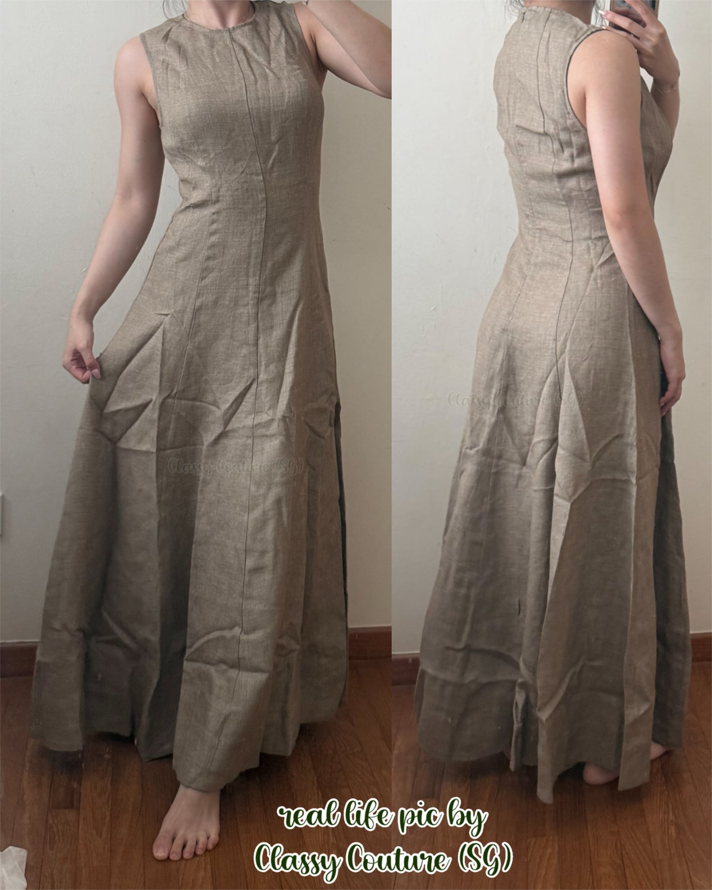 RESTOCK! Ref Cecilia Linen Sleeveless Midi Maxi Dress