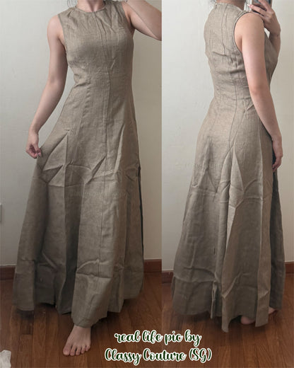 RESTOCK! Ref Cecilia Linen Sleeveless Midi Maxi Dress