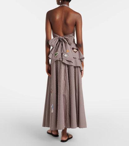 ALM Sirocco Embroidered Halter Top | Skirt