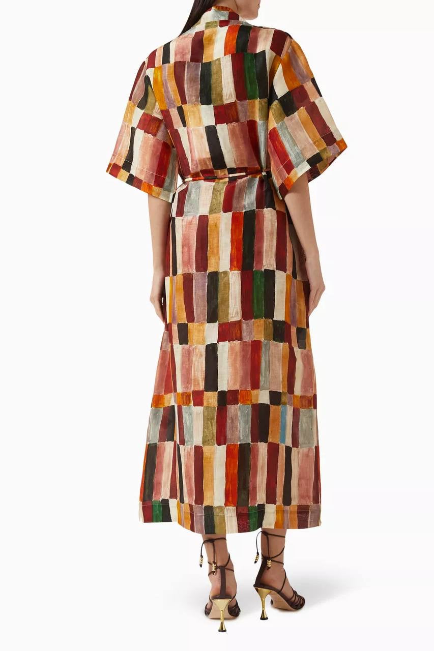 ALM Marjorelle Linen-silk Blend Shirtdress Midi Dress