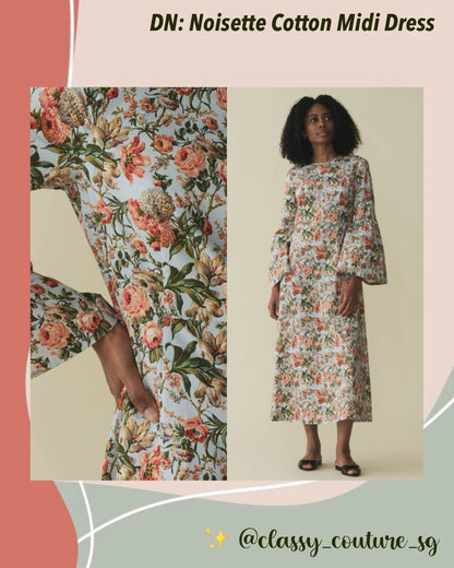 DN Noisette Cotton Midi Dress in Calico Garden