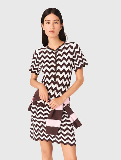 MJ Zigzag Crochet Mini Dress
