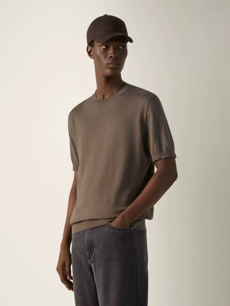 TOP PICK!! ZN Men's Cotton Knitted T-Shirt