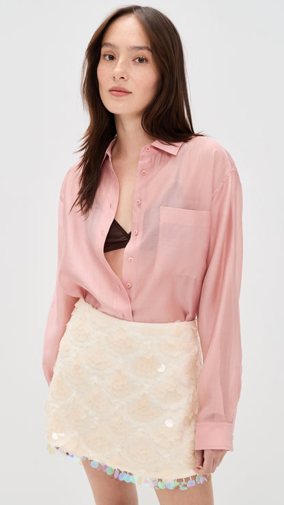 4 Colors! Ref Eli Sheer Oversized Shirt