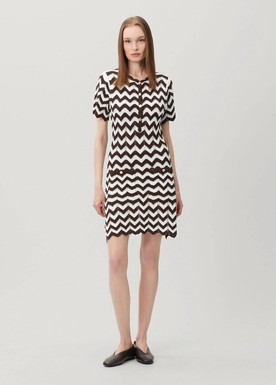 MJ Zigzag Crochet Mini Dress