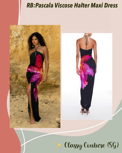 Restock! RB Pascala Viscose Jersey Halter Maxi Dress