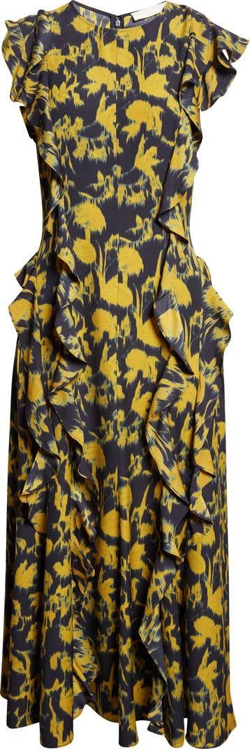 UJ Flo Viscose Ruffle Midi Dress