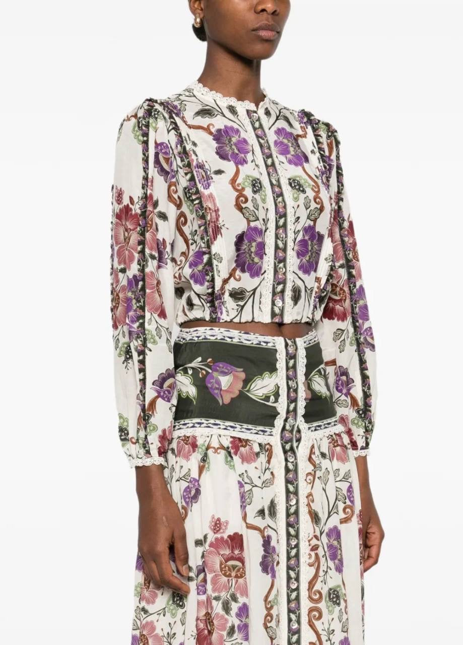 FR Rococo Flowers Midi Skirt