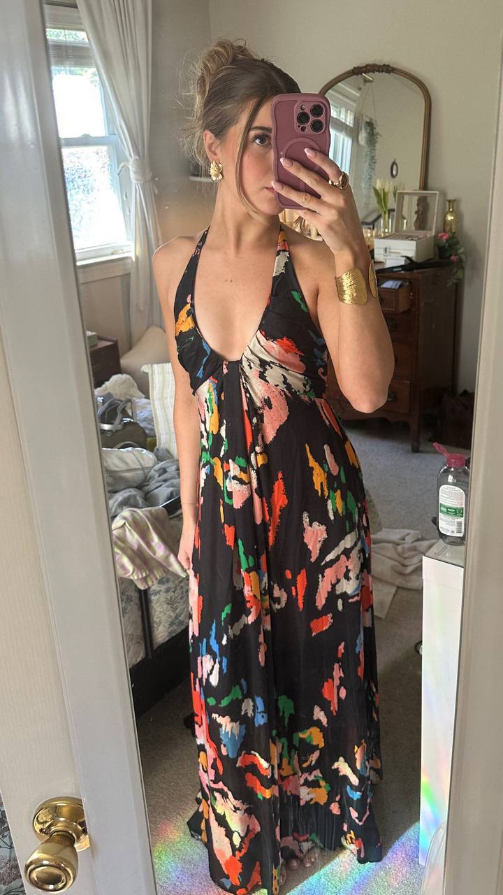 ALC AI Print Halter Gown