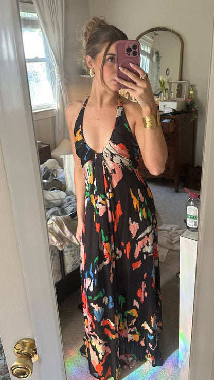 ALC AI Print Halter Gown