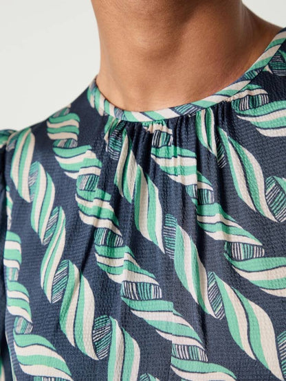 LKB Jem Ribbon-Print Viscose Midi Dress
