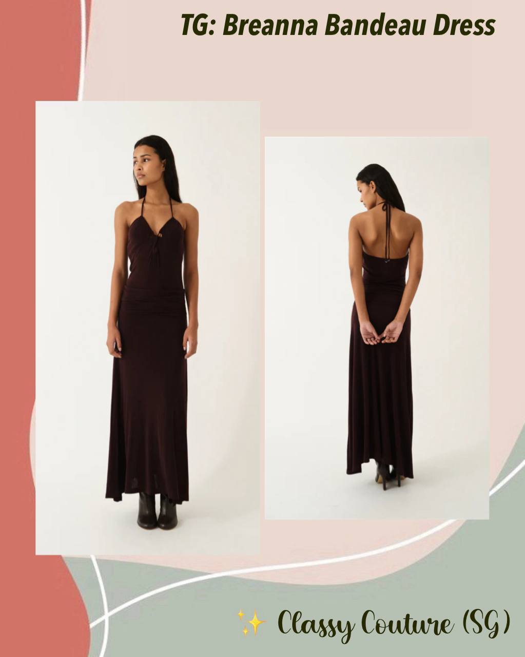 Breanna Bandeau Cut-out Halter Lyocell-wool blend Midi Dress